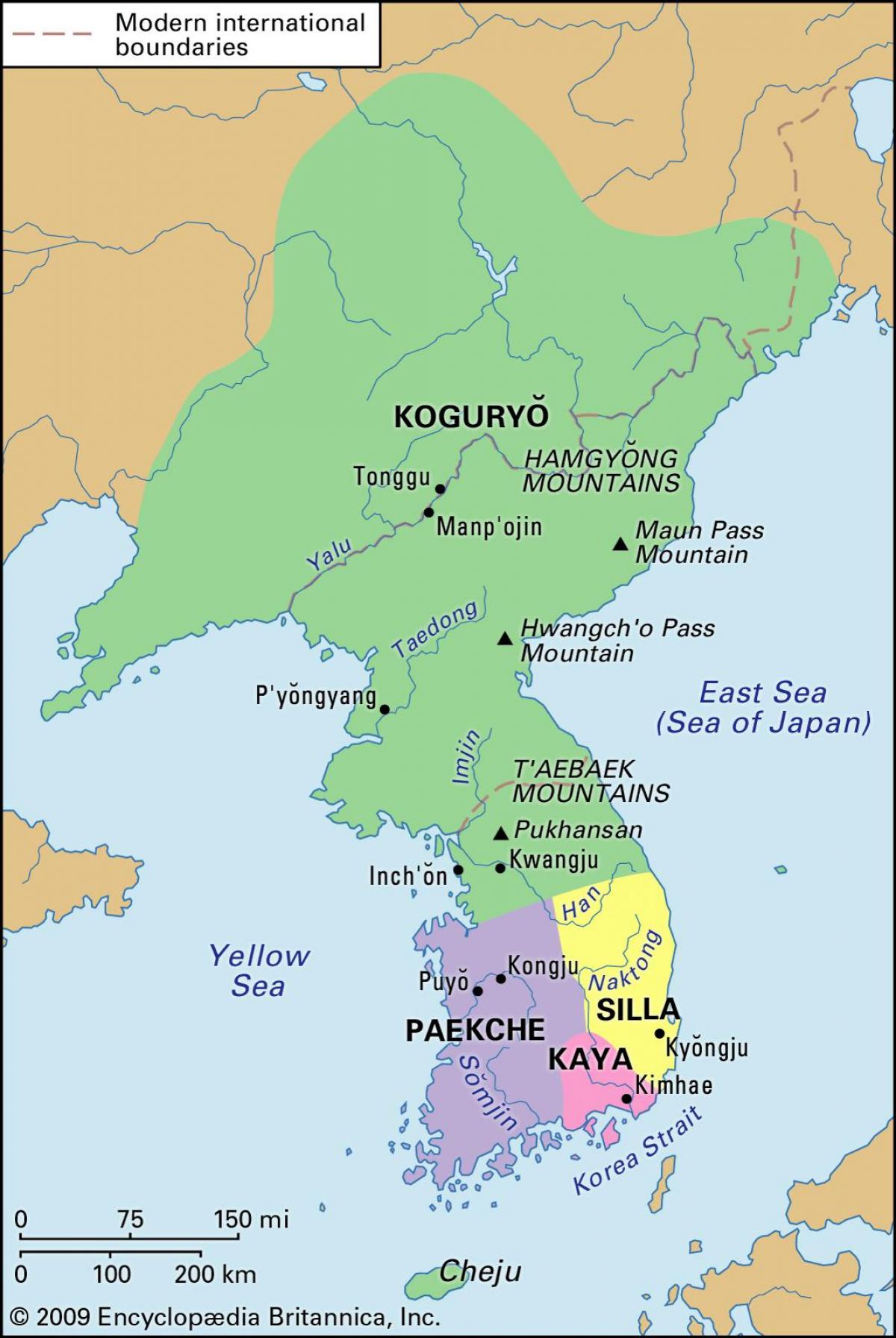 خريطة تاريخية لكوريا الجنوبية (جمهورية كوريا)