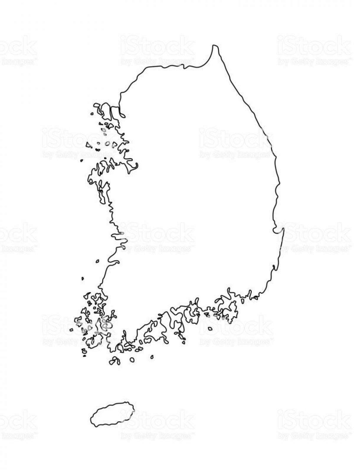 خريطة كوريا الجنوبية الفارغة