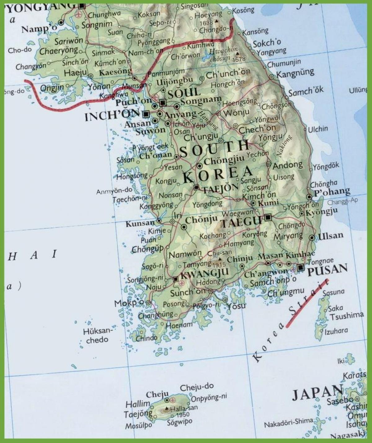 خريطة مدينة كوريا الجنوبية