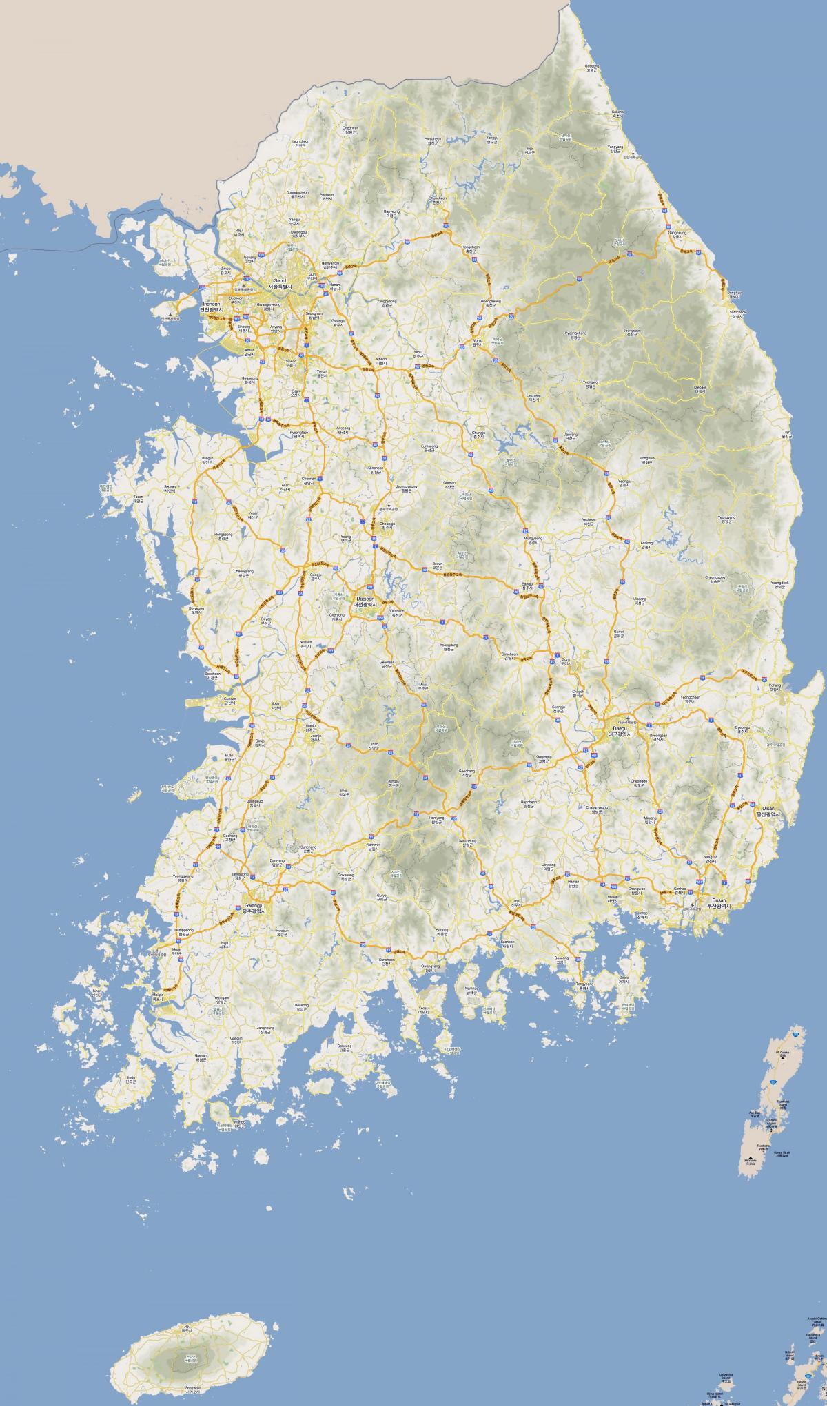 خريطة الطريق السريع لكوريا الجنوبية (جمهورية كوريا)