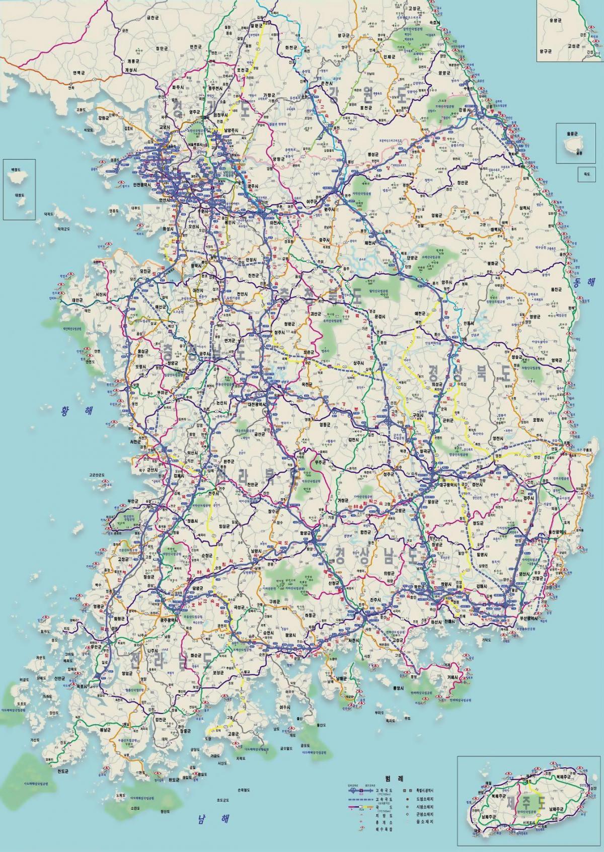خريطة قيادة كوريا الجنوبية (جمهورية كوريا)